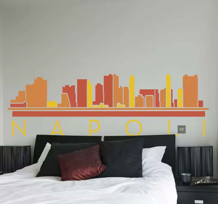 Adesivo murale camera da letto skyline napoli - TenStickers