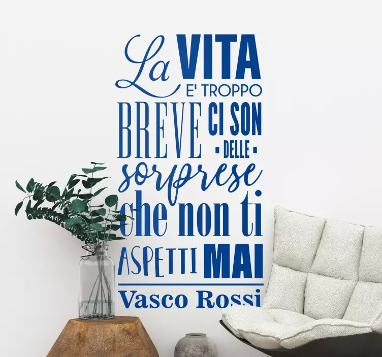 Adesivo murali soggiorno canzone Vasco Rossi - TenStickers