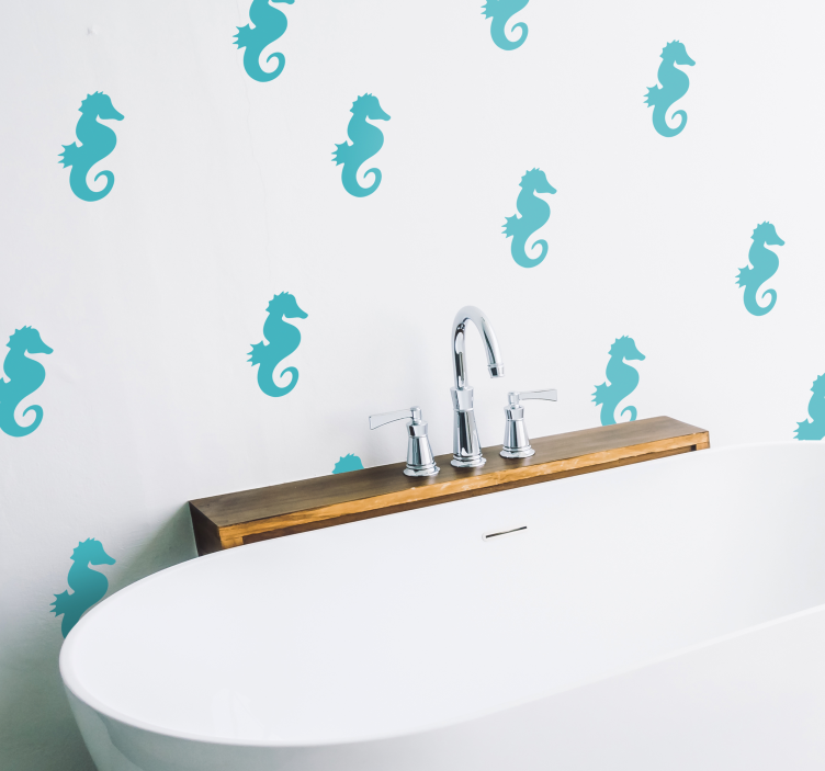 Adesivo bagno cavallucci marini - TenStickers