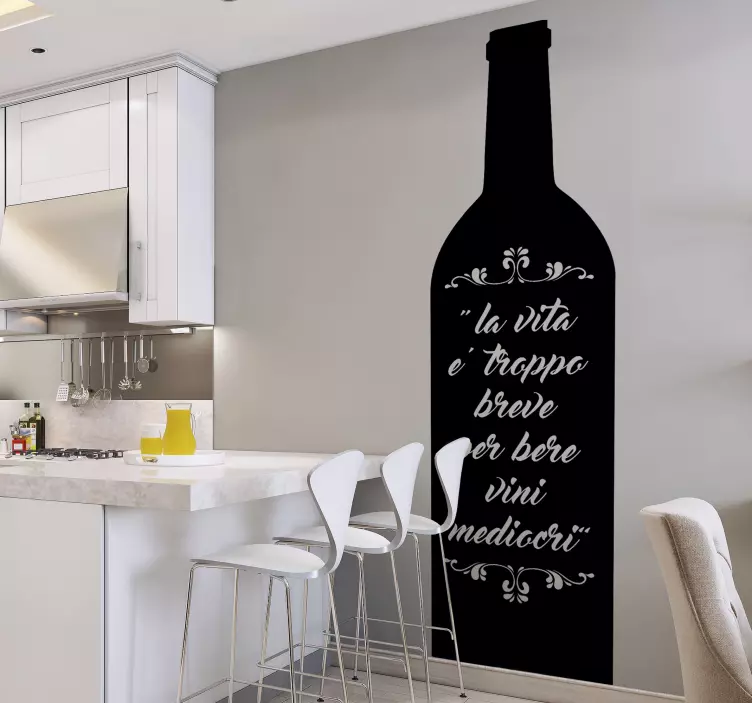 Adesivo cucina citazione vino - TenStickers