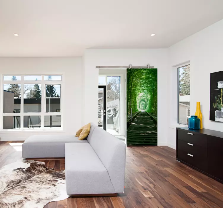 Adesivo murale con alberi e binari - TenStickers