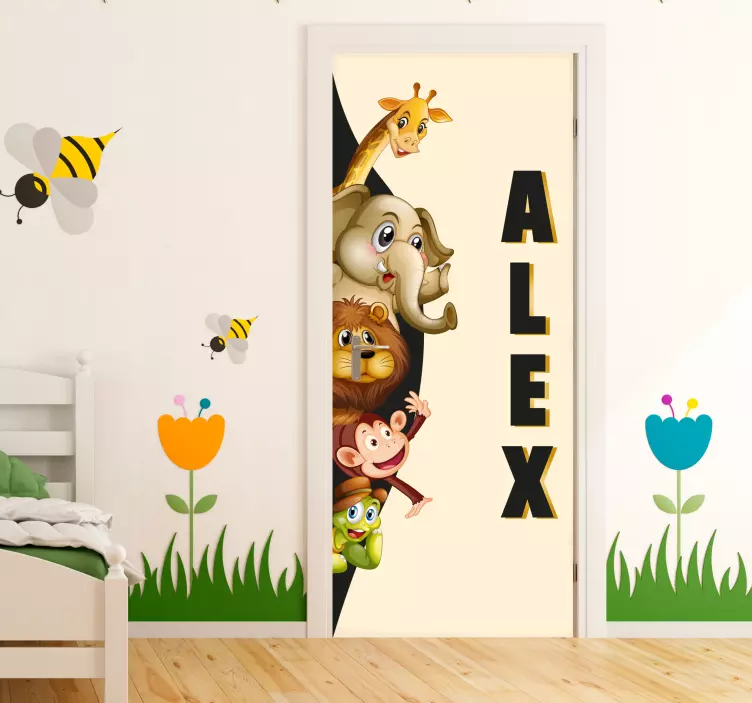 Adesivo murale bambini con animali personalizzabile - TenStickers
