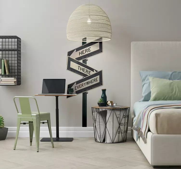 Adesivo murale con scritte di indicazione - TenStickers