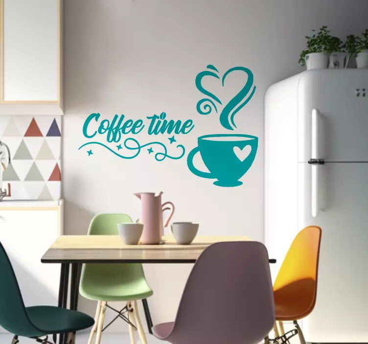 Adesivo cucina tempo di caffè - TenStickers