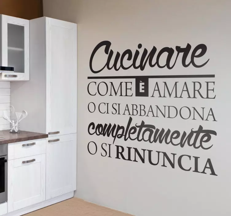 Adesivo murale cucinare amare - TenStickers
