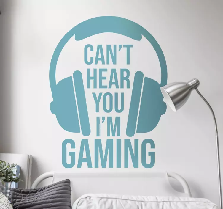 Adesivo murale cuffie da gaming dichiarative - TenStickers