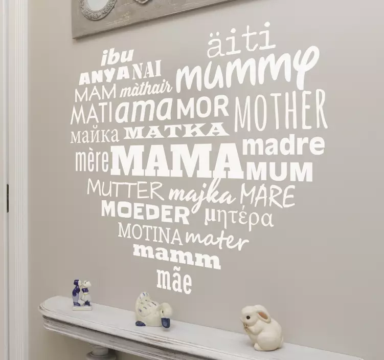 Adesivo murale cuore Mamma - TenStickers