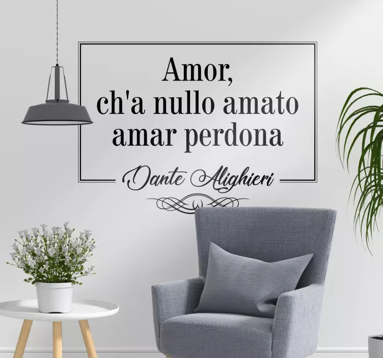Adesivo mural soggiorno Dante frase - TenStickers