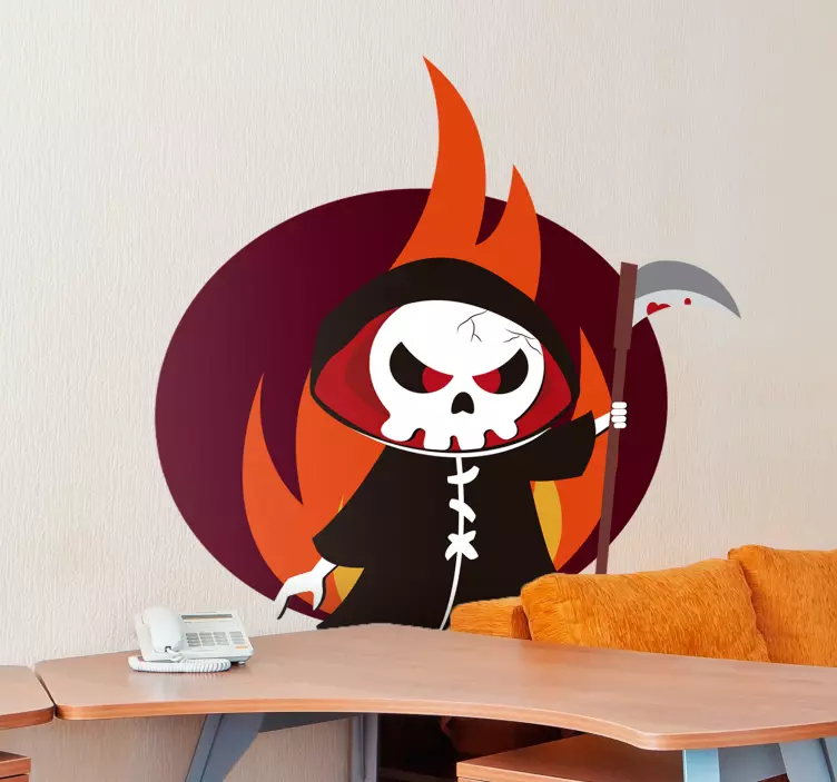 Adesivo murale disegno Halloween mietitore - TenStickers
