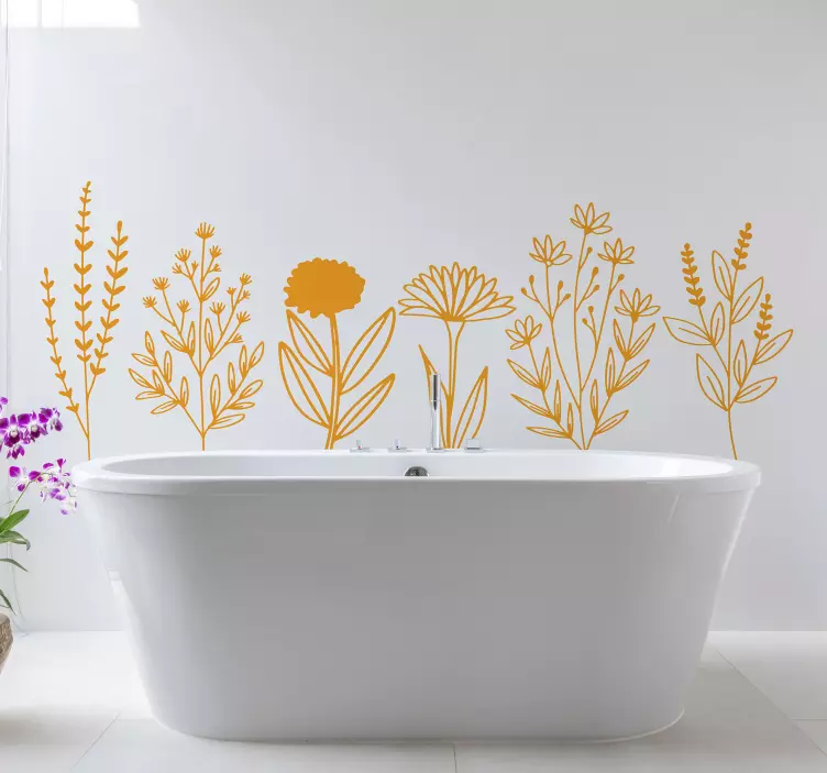 Adesivo murale elementi decorativi floreali - TenStickers