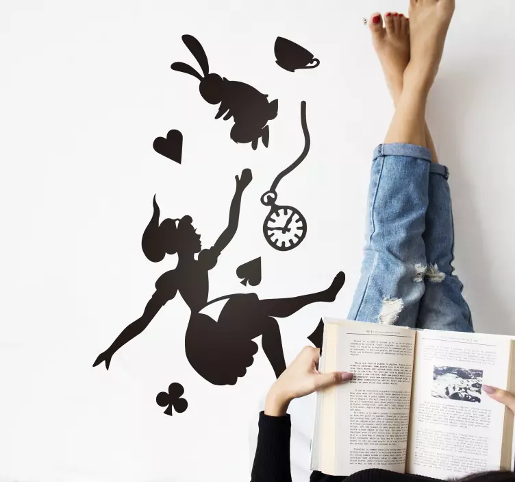 Sticker favole per bambini con Alice e coniglio - TenStickers