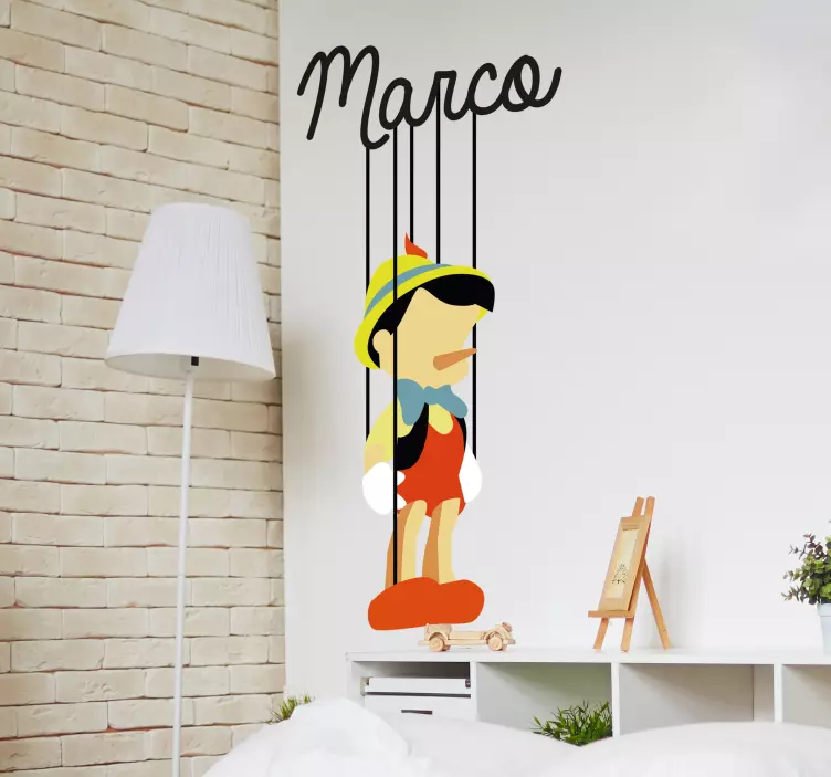 Adesivo murale favole Pinocchio personalizzato - TenStickers