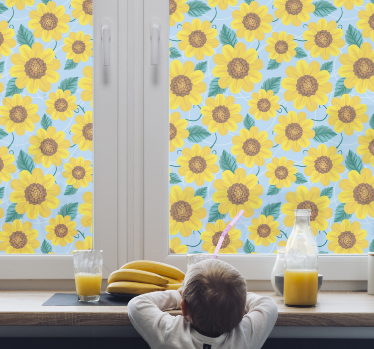 Pellicola privacy finestre fiore motivi di girasoli - TenStickers