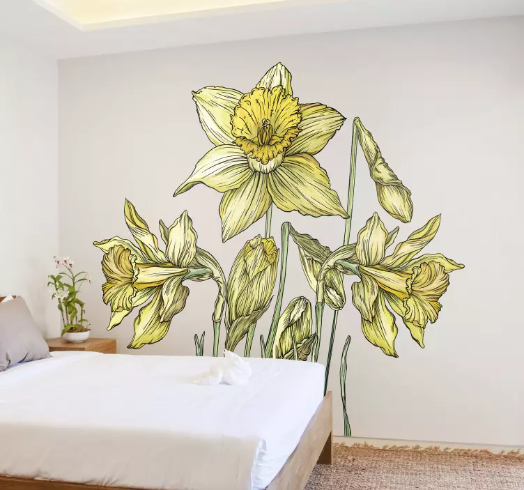 Incantevole adesivo murale con fiori di narcisi - TenStickers