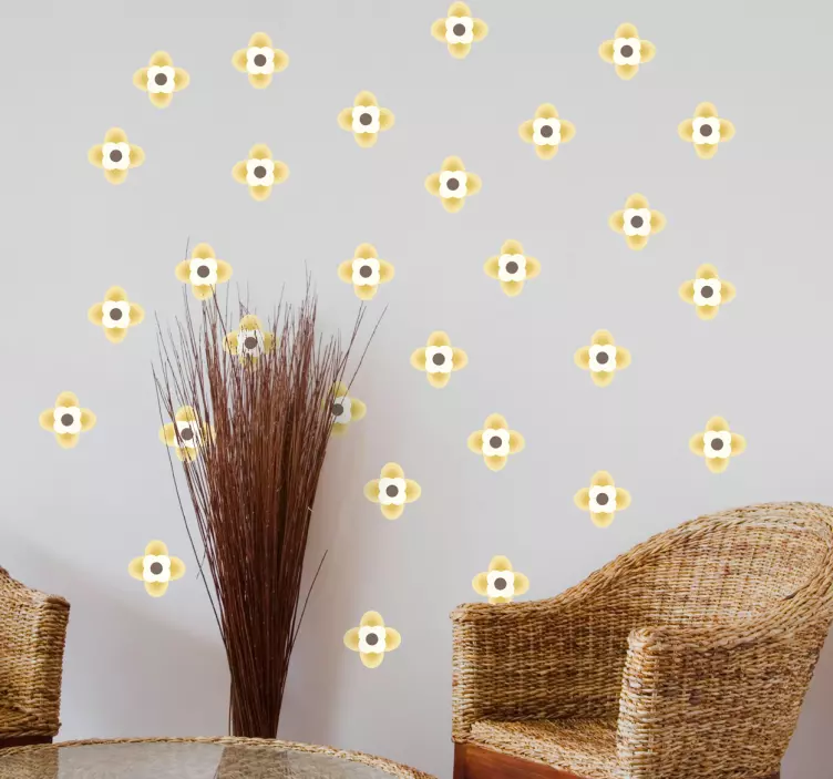 Adesivo murale fiori geometrici - TenStickers