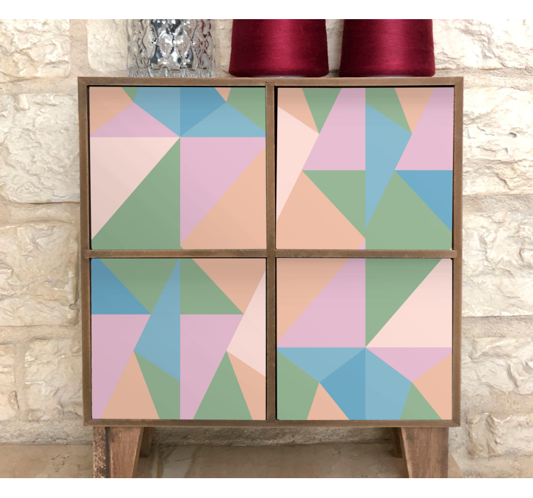 Adesivo mobile triangoli pastello arte geometrica - TenStickers