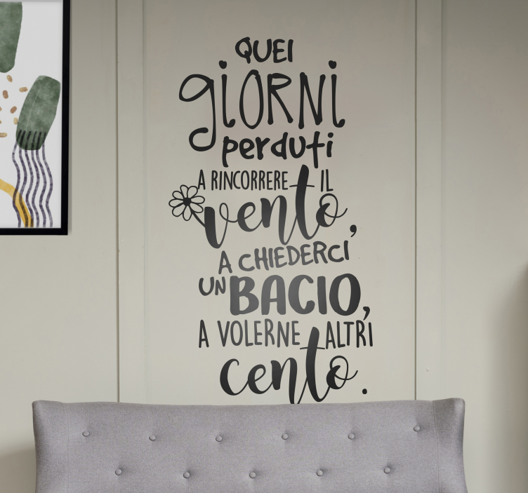 Adesivo murale frase canzone De Andrè - TenStickers