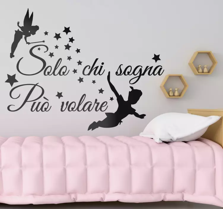 Adesivo frase fiaba peter pan - TenStickers