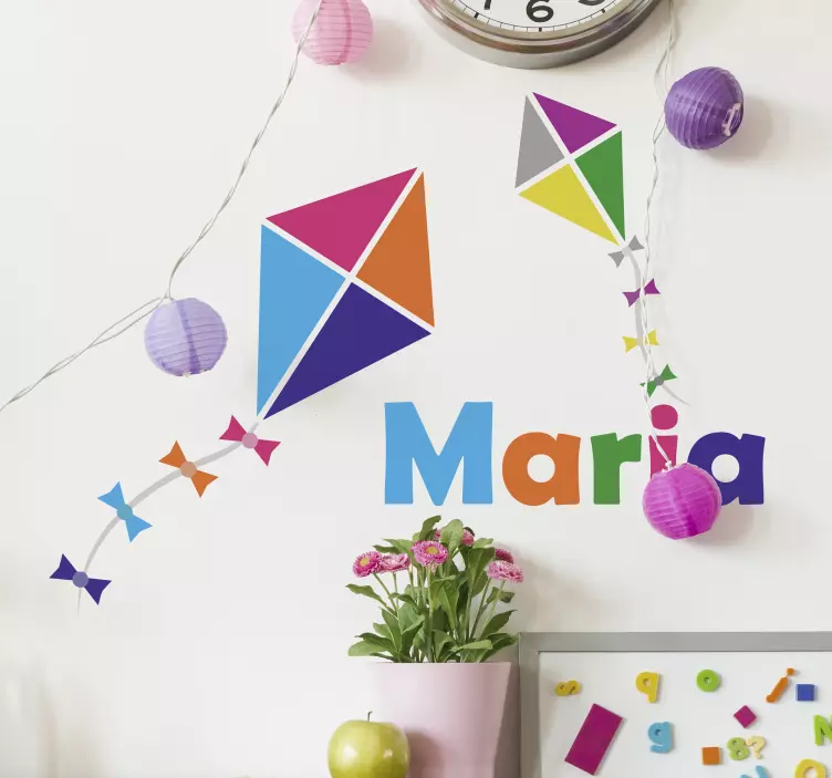 Adesivo murale con aquiloni colorati - TenStickers