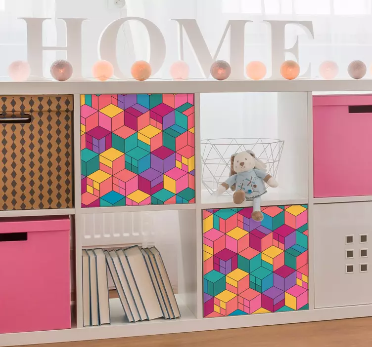 Adesivo stile geometrico effetto 3d - TenStickers