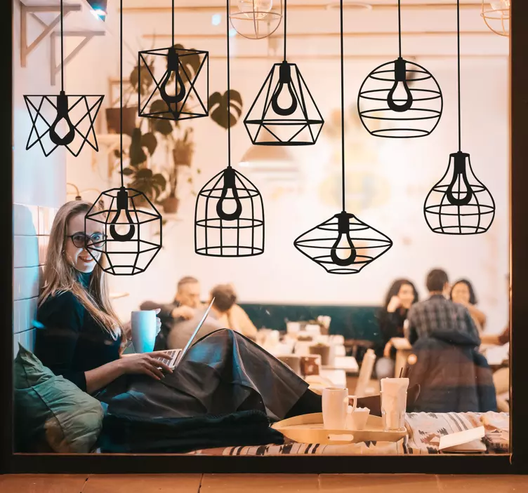 Adesivo murale illusione lanterne - TenStickers