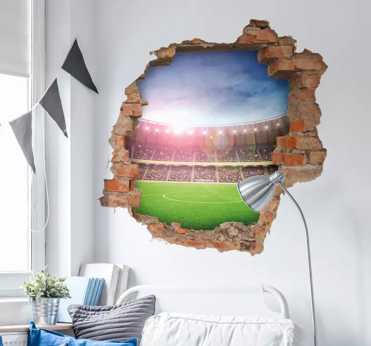 Adesivo murale con stadio effetto 3d - TenStickers