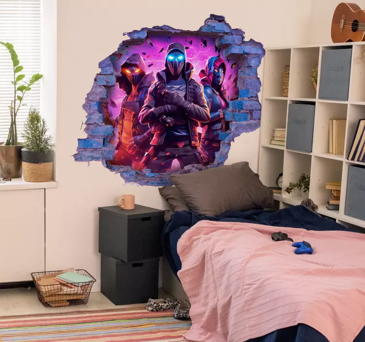 Adesivo murale tre guerrieri mascherati - TenStickers