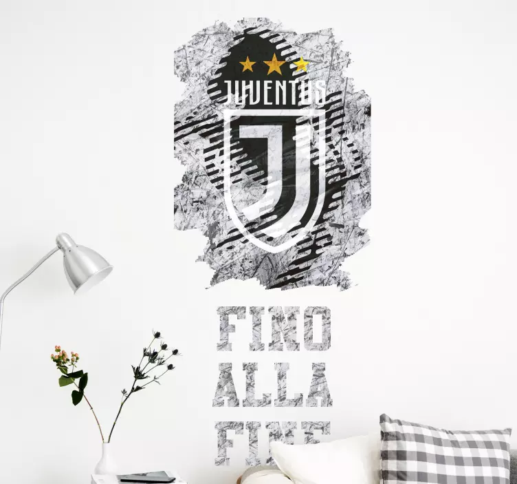 Adesivo murali calcio juventus fino alla fine - TenStickers