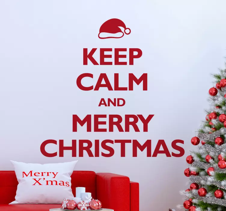 Adesivo murale Keep Calm and Happy Christmas - TenStickers