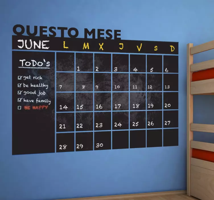 Adesivo murale lavagna mese - TenStickers