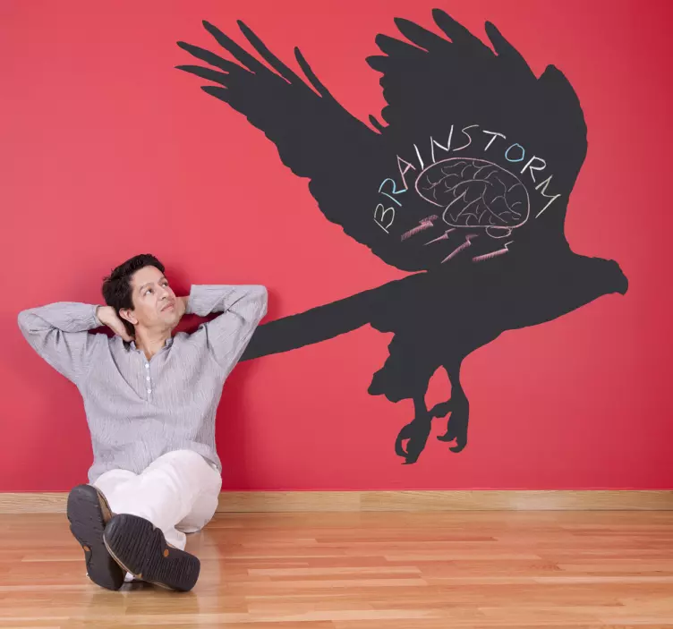 Adesivo murale lavagna silhouette aquila - TenStickers
