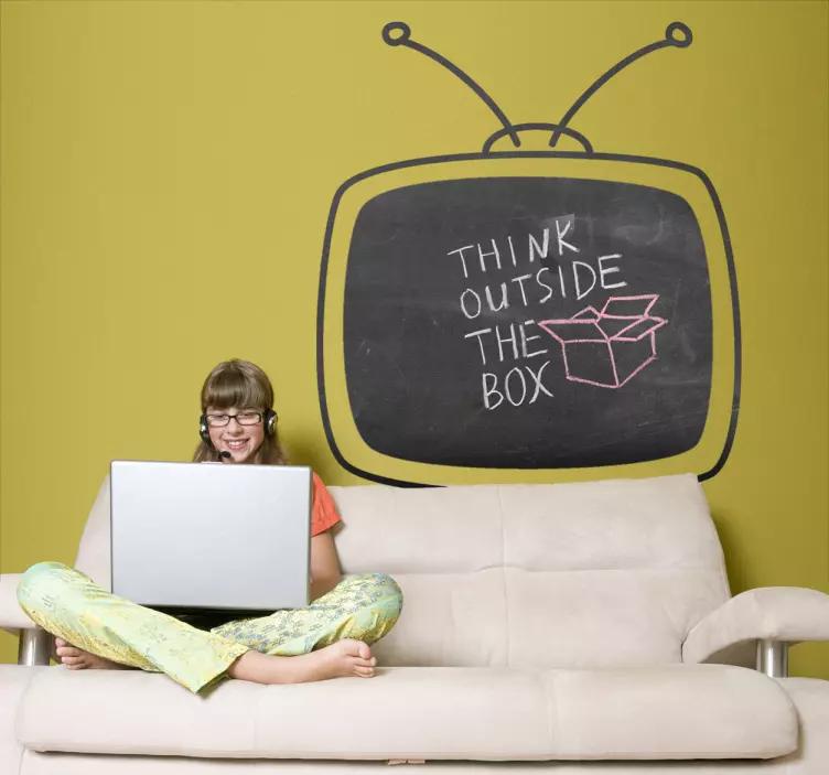 Adesivo murale lavagna televisore 2 - TenStickers