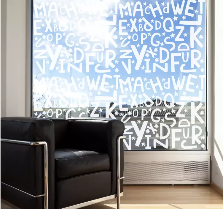 Adesivo per vetri lettere alfabeto - TenStickers