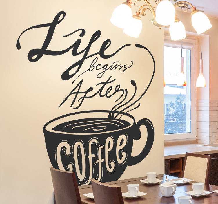 Adesivo murale life after coffee - TenStickers