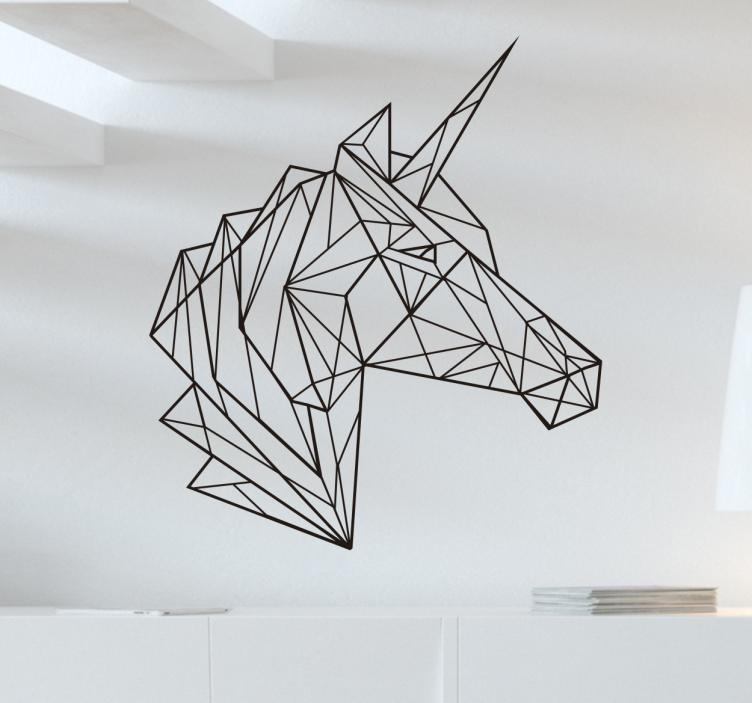 Adesivo linee Unicorno geometrico - TenStickers
