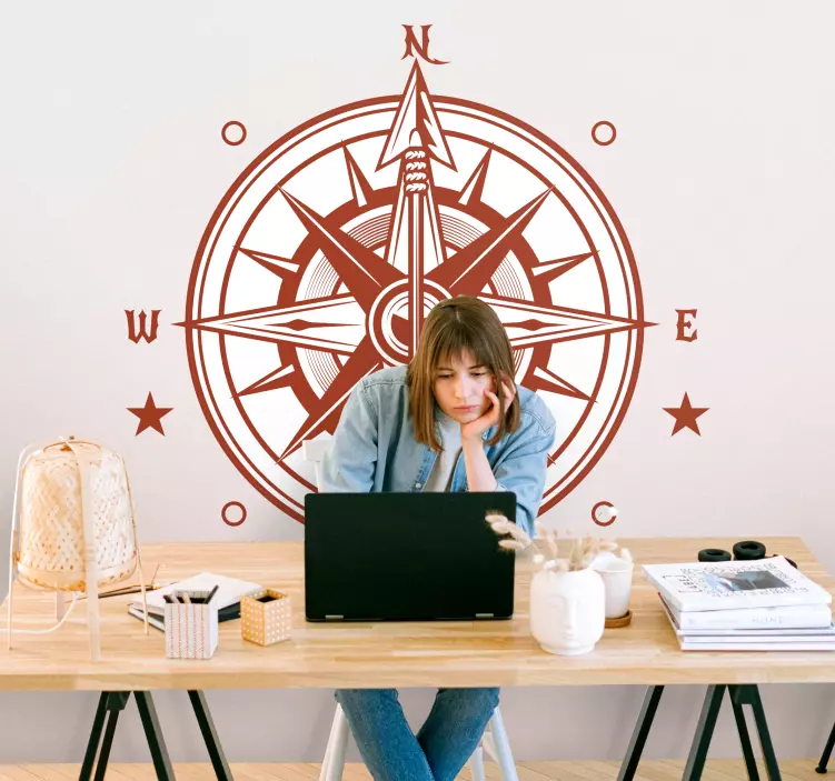 Adesivo località bussola di direzione nautica - TenStickers