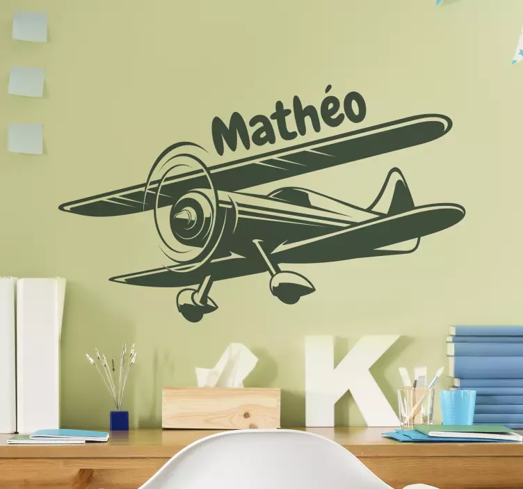 Adesivo località decorazione di aeroplano d'epoca - TenStickers