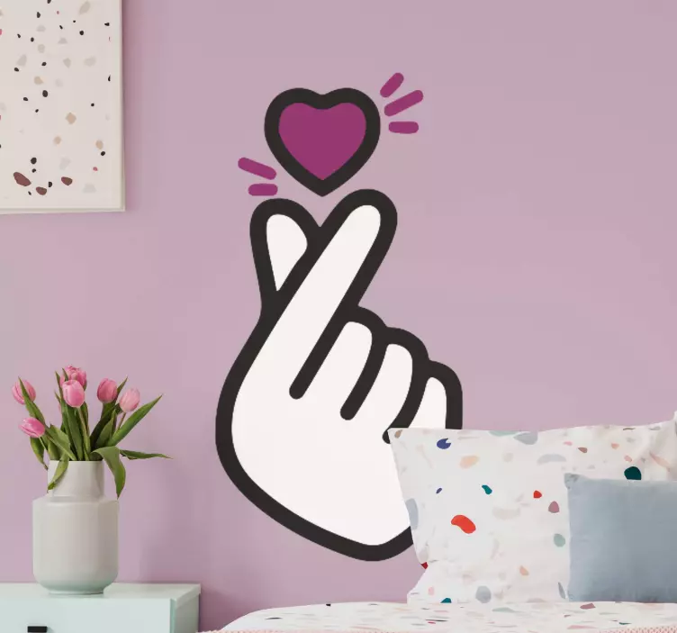 Adesivo località gesto della mano a forma di cuore - TenStickers