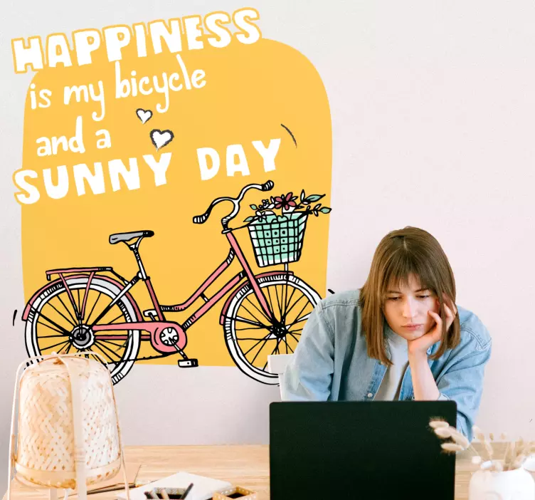 Adesivo località giornata di sole in bicicletta - TenStickers