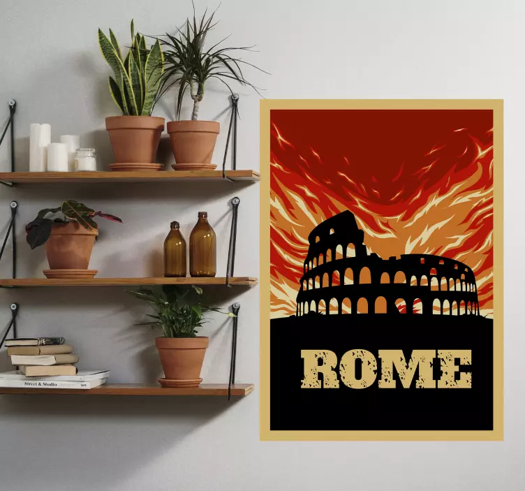 Adesivo località manifesto colosseo roma - TenStickers