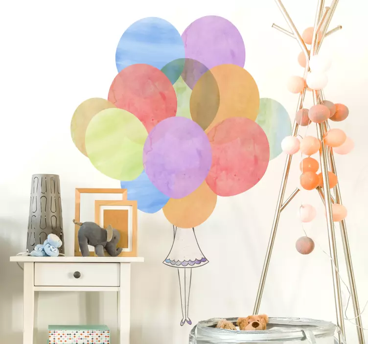 Adesivo per bambini ragazza con palloncini colorati - TenStickers
