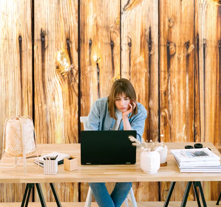 Adesivo murale rugby sfondo del pannello di legno - TenStickers