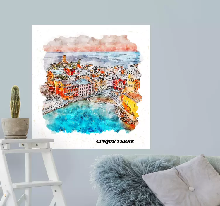 Adesivo località vista delle cinque terre - TenStickers