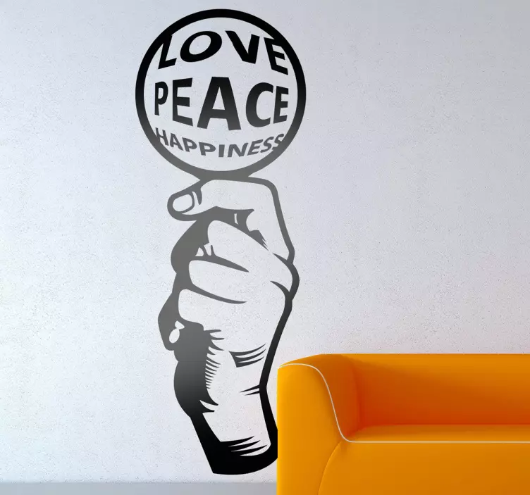 Adesivo murale love peace happiness - TenStickers