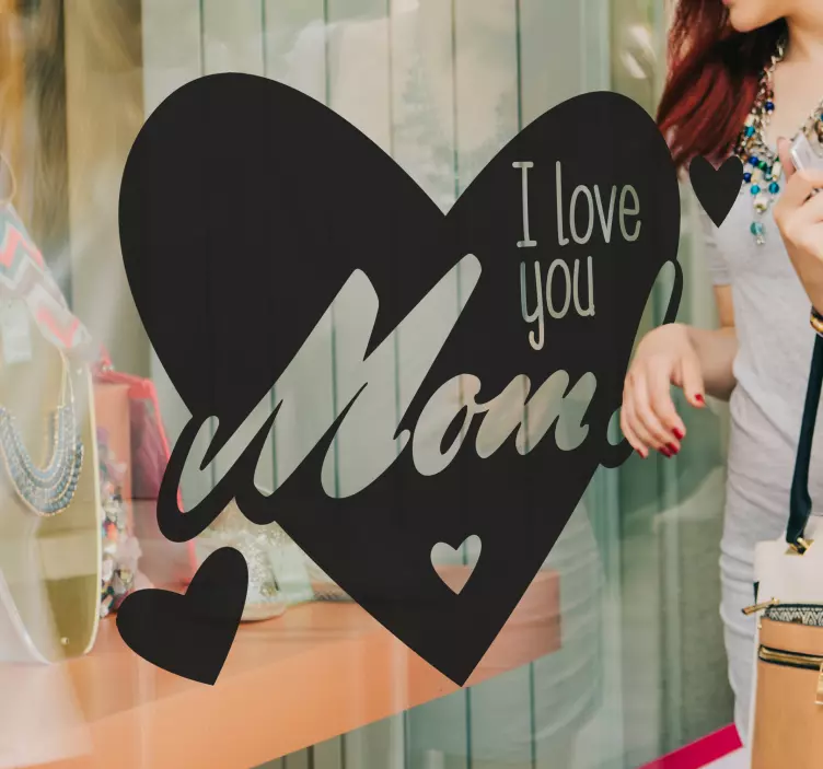 Adesivo murale Love you Mom Cuore - TenStickers