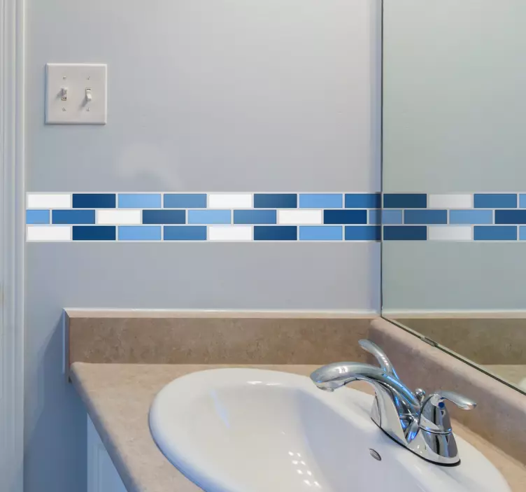 Adesivo bagno mantovana blu - TenStickers