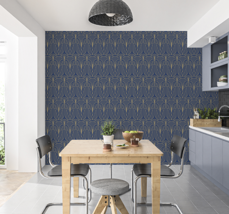 Adesivo modello Art Deco con dettagli dorati - TenStickers