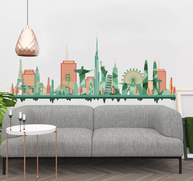 Adesivo murale monumenti famosi - TenStickers