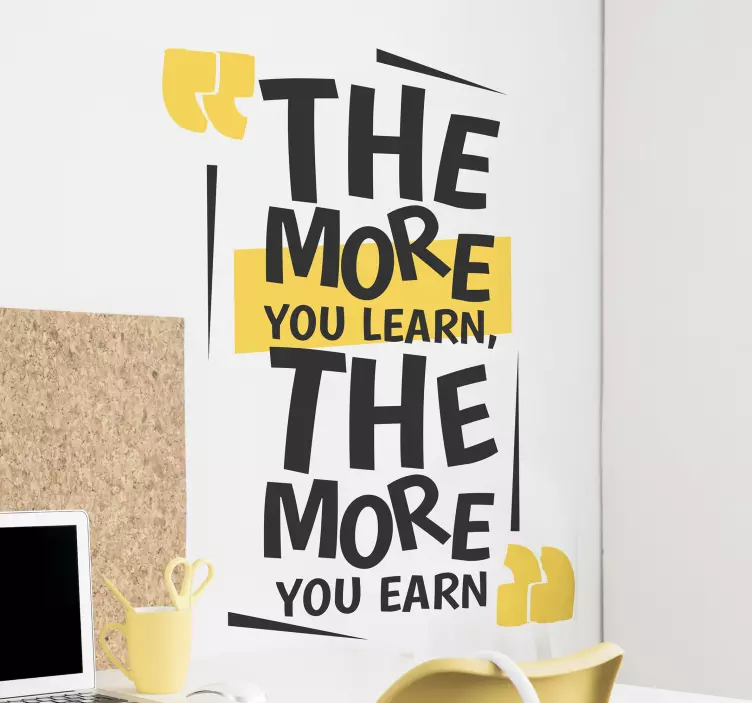 Adesivo murale more earn more learn - TenStickers