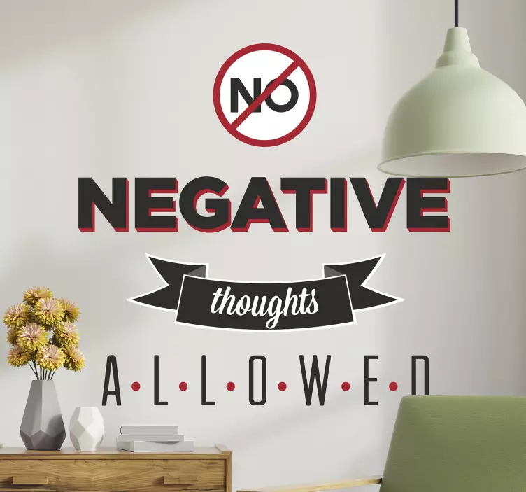 Adesivo murale no negative thoughts - TenStickers